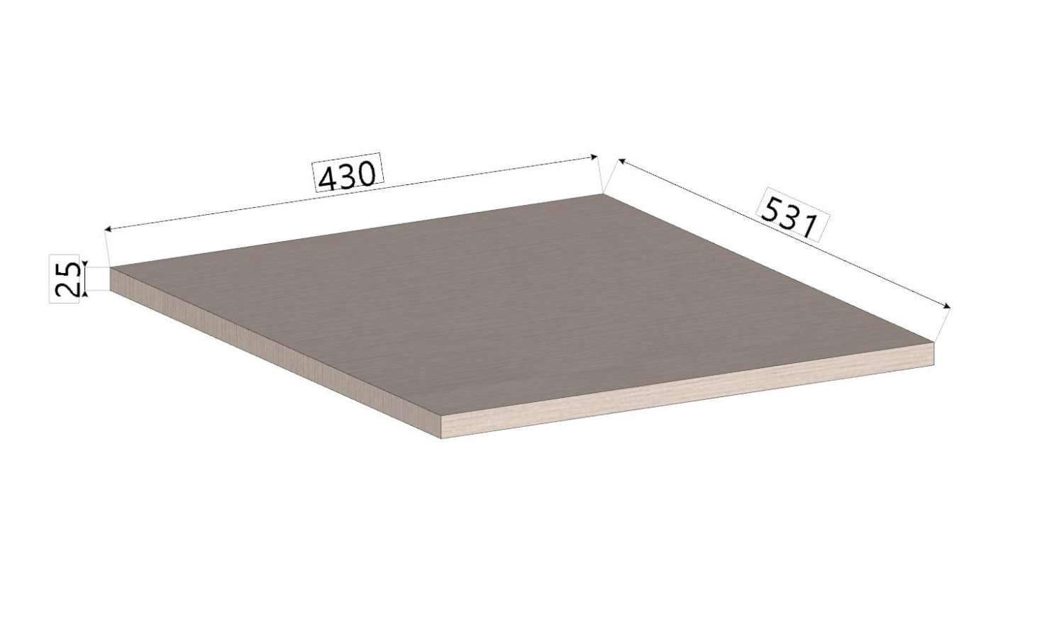 Ripiano interno per modulo armadio 1 anta AFRODITE(colore grigio tessuto)
